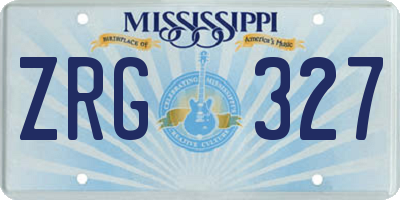 MS license plate ZRG327
