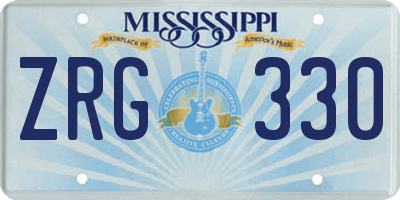MS license plate ZRG330