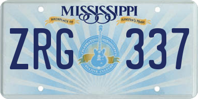 MS license plate ZRG337