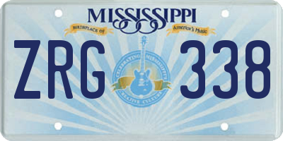MS license plate ZRG338