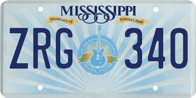 MS license plate ZRG340
