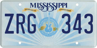 MS license plate ZRG343