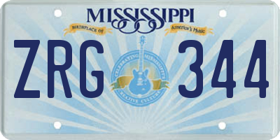 MS license plate ZRG344