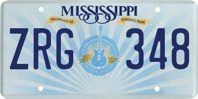 MS license plate ZRG348