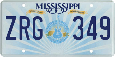 MS license plate ZRG349