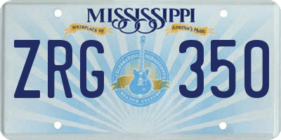 MS license plate ZRG350