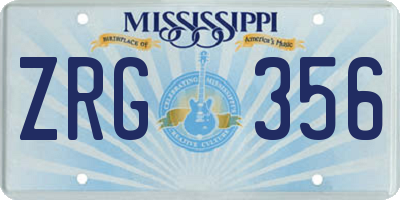 MS license plate ZRG356