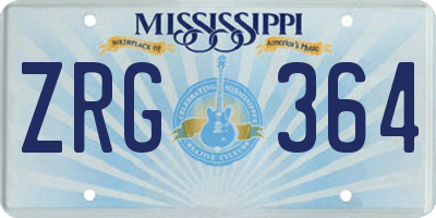 MS license plate ZRG364