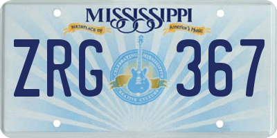 MS license plate ZRG367