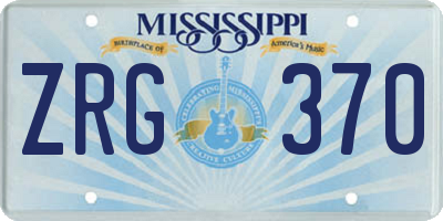 MS license plate ZRG370