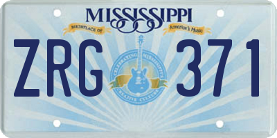 MS license plate ZRG371