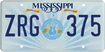 MS license plate ZRG375
