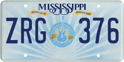 MS license plate ZRG376