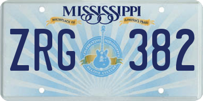 MS license plate ZRG382