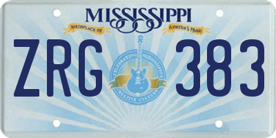 MS license plate ZRG383