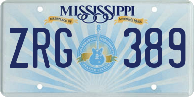 MS license plate ZRG389