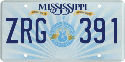 MS license plate ZRG391