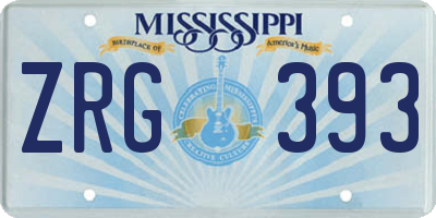 MS license plate ZRG393