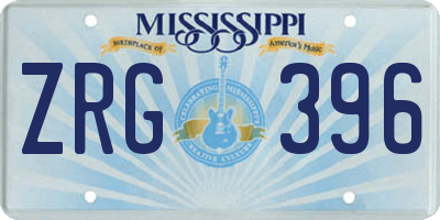 MS license plate ZRG396