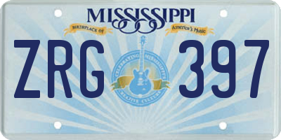 MS license plate ZRG397
