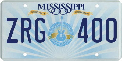 MS license plate ZRG400