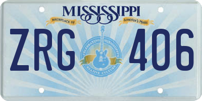 MS license plate ZRG406