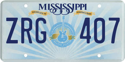 MS license plate ZRG407