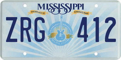 MS license plate ZRG412