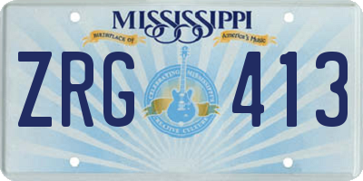 MS license plate ZRG413