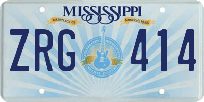 MS license plate ZRG414