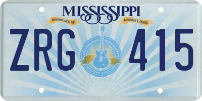 MS license plate ZRG415