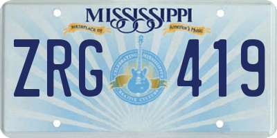 MS license plate ZRG419