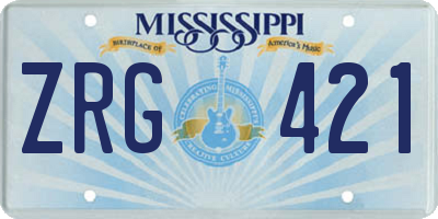 MS license plate ZRG421