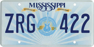 MS license plate ZRG422