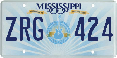 MS license plate ZRG424