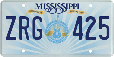 MS license plate ZRG425