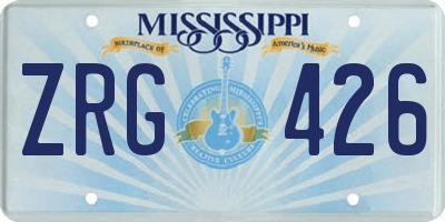 MS license plate ZRG426