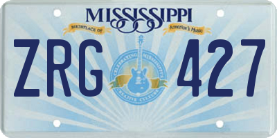 MS license plate ZRG427