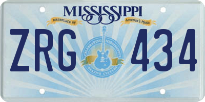 MS license plate ZRG434