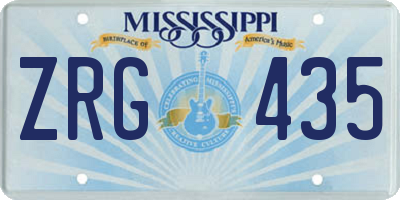 MS license plate ZRG435