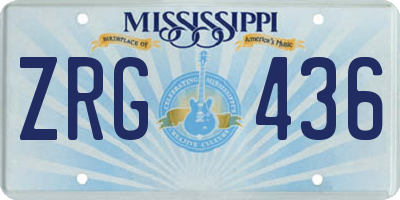 MS license plate ZRG436