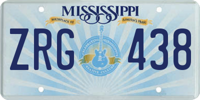 MS license plate ZRG438