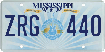 MS license plate ZRG440