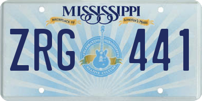 MS license plate ZRG441