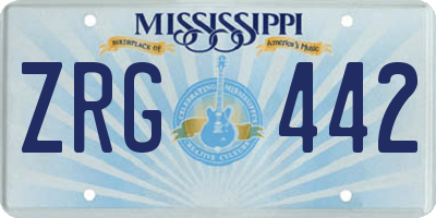 MS license plate ZRG442