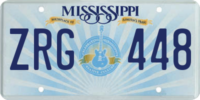 MS license plate ZRG448