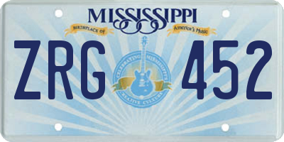 MS license plate ZRG452