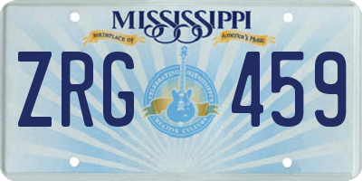 MS license plate ZRG459