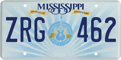 MS license plate ZRG462