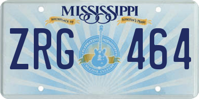 MS license plate ZRG464